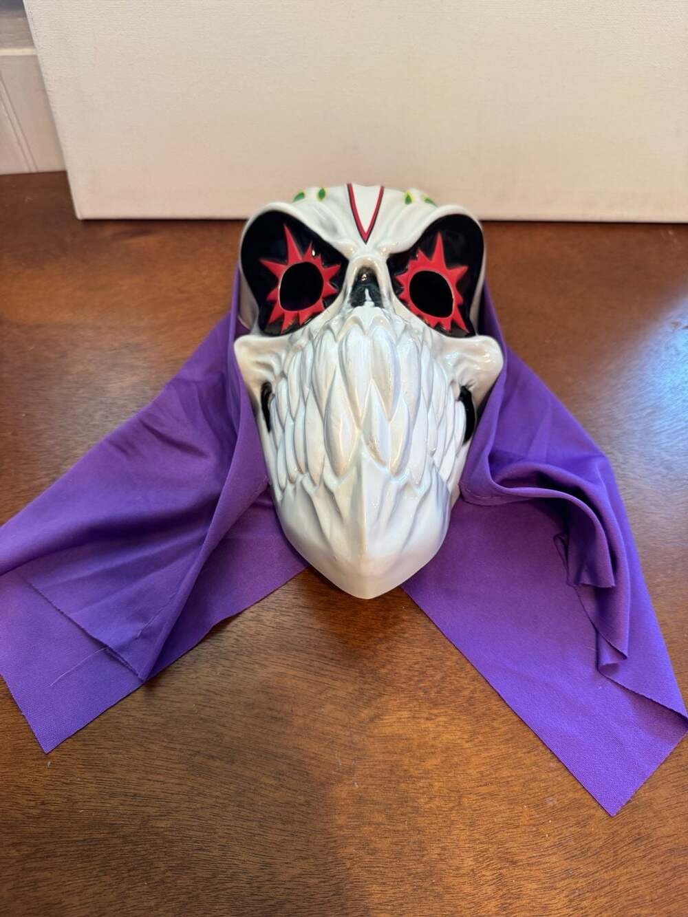 Monster Jam Grave Digger Skull Mask with Purple Hood